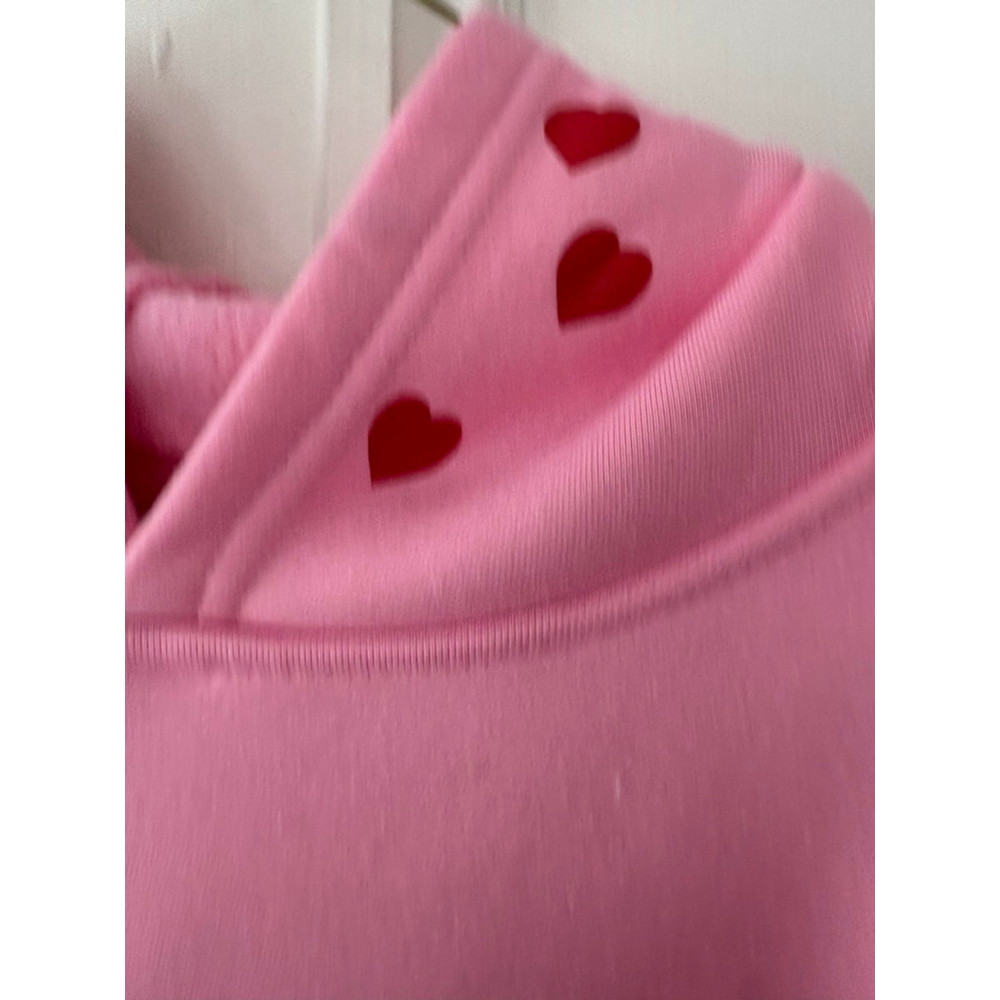 Unbranded women's Pink Hoodie with Red Hearts and Graphic, Size M - Picture 2 of 5